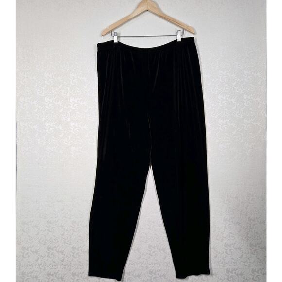Denim 24/7 Velvet Pull On Pants sz 2X Black Elastic Waist Lounge NEW - Picture 13 of 13